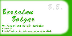 bertalan bolgar business card